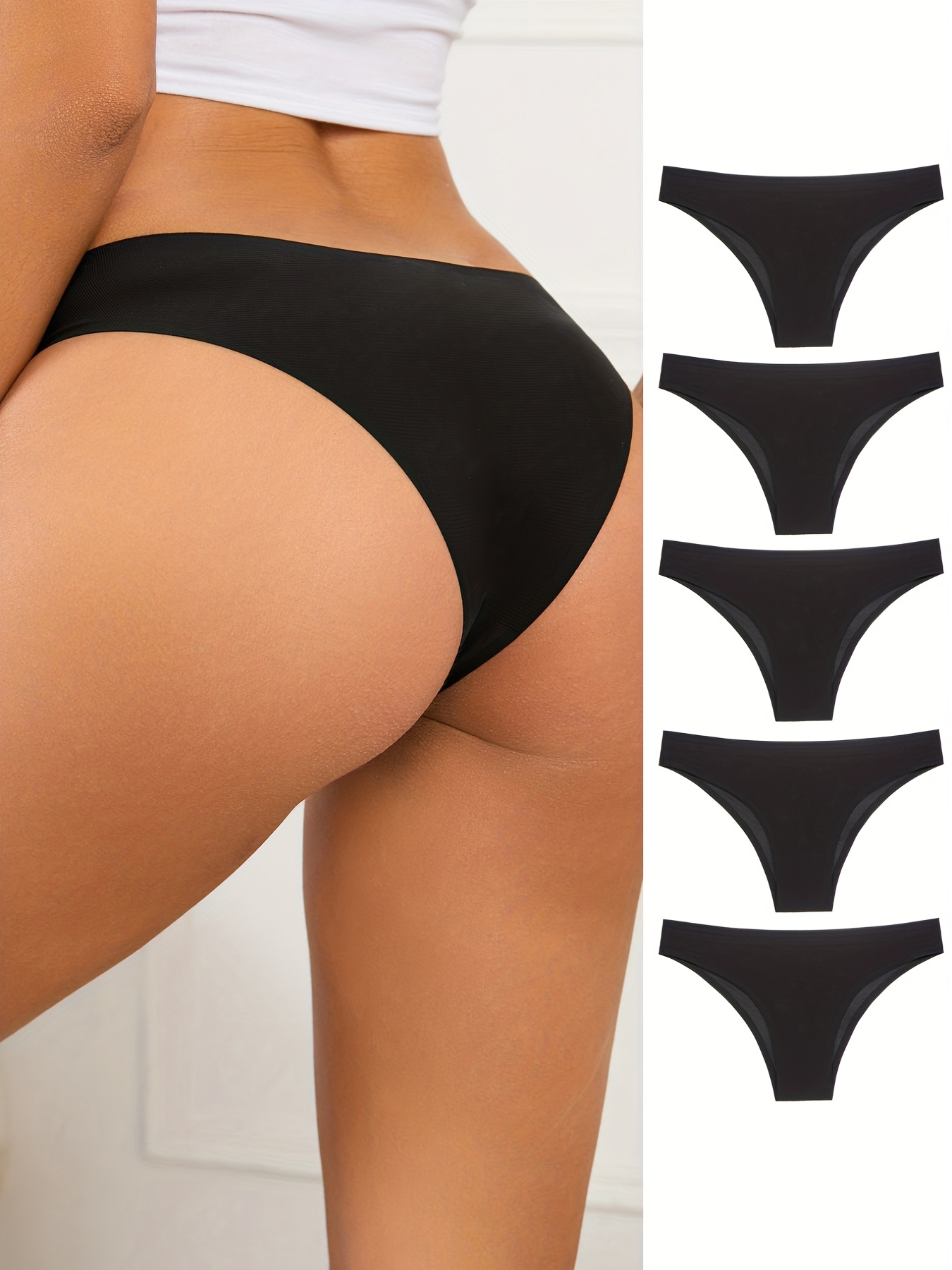 Solid Seamless Bikini Panties Women's Lingerie - Temu Australia