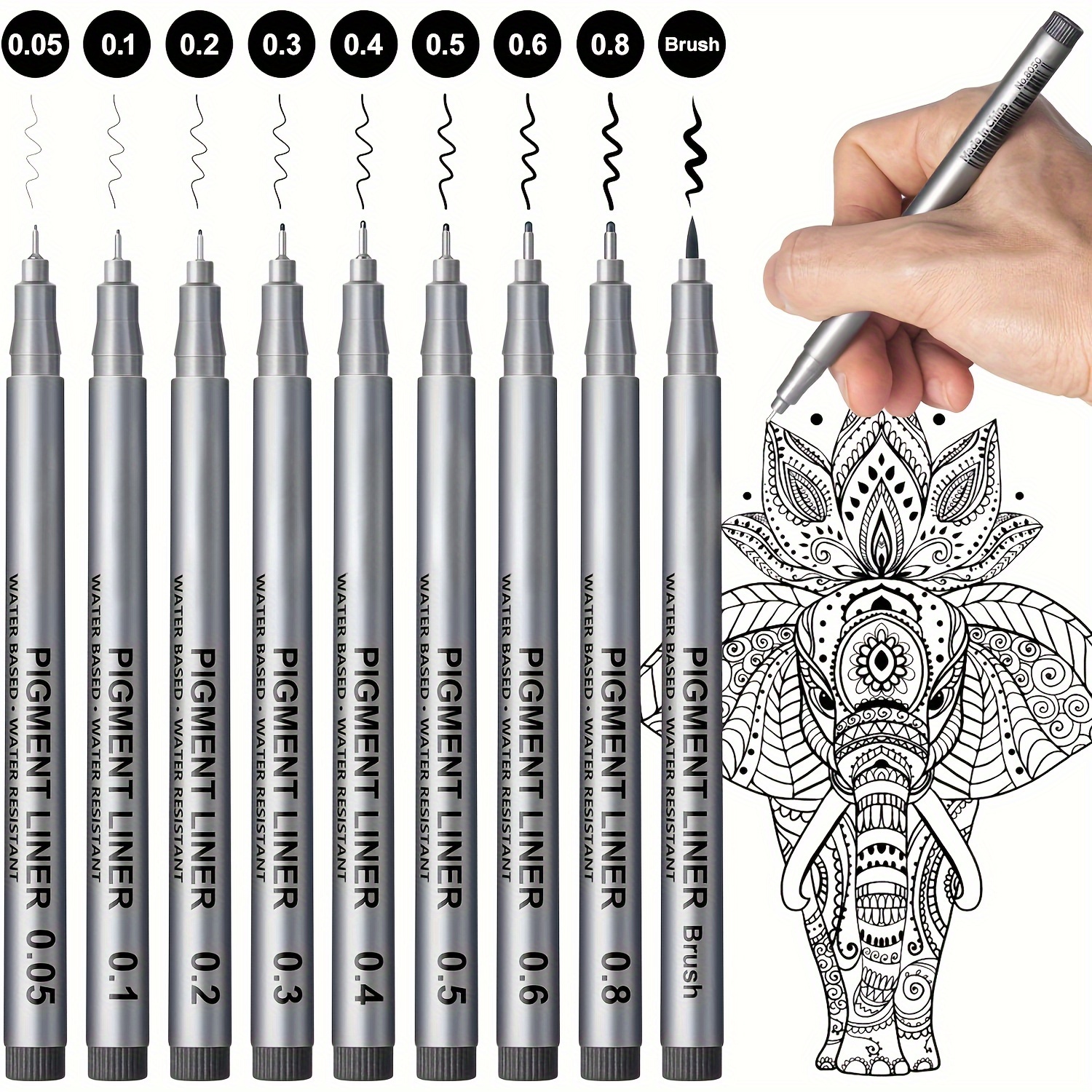 Panda Online 6PCS 0.8mm White Gel Pens Fine Point Tip Gel Ink Pen for  Illustration Design Black Paper Drawing Sketching Pens