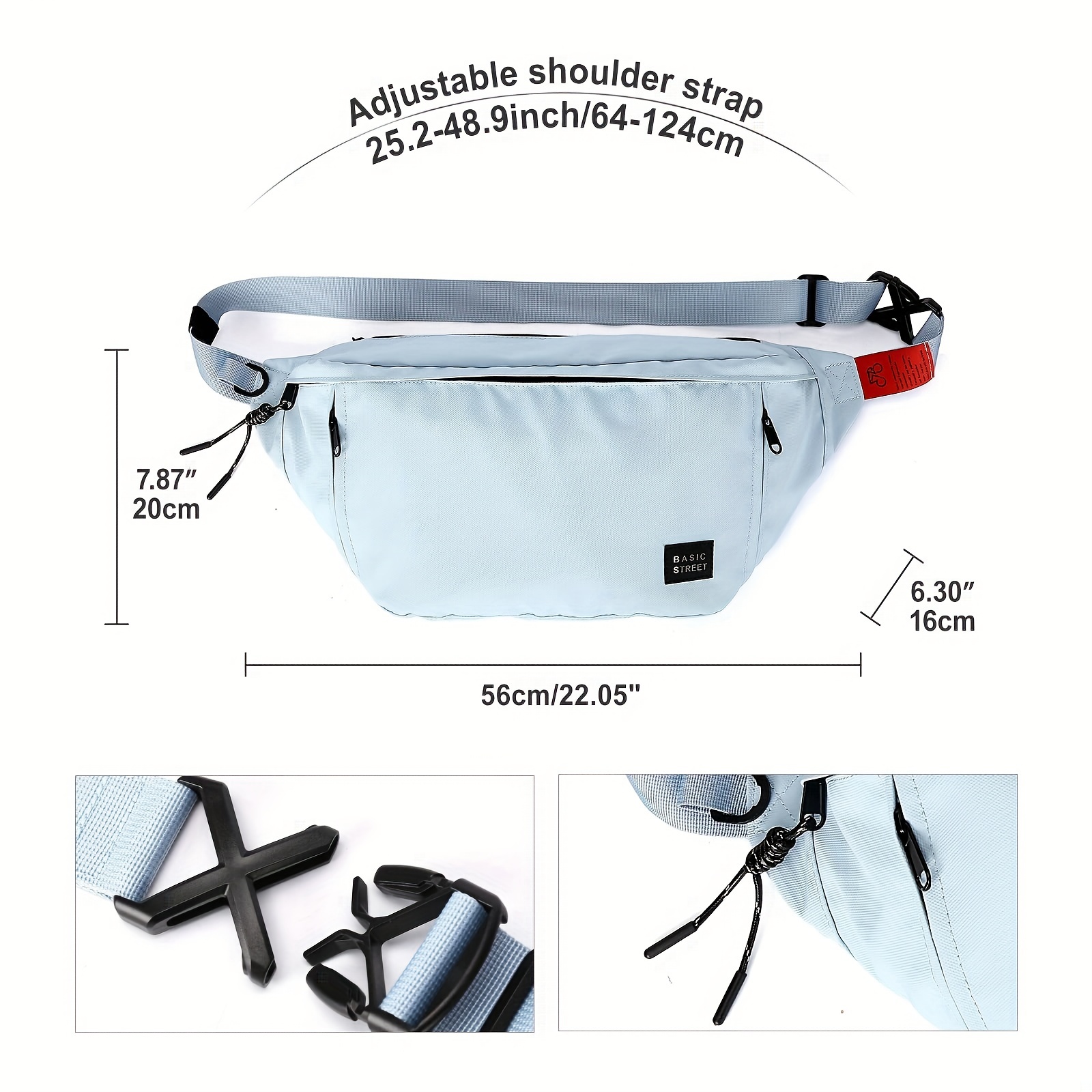Large Fanny Pack For Women Men Waterproof Waist Bag Pack With
