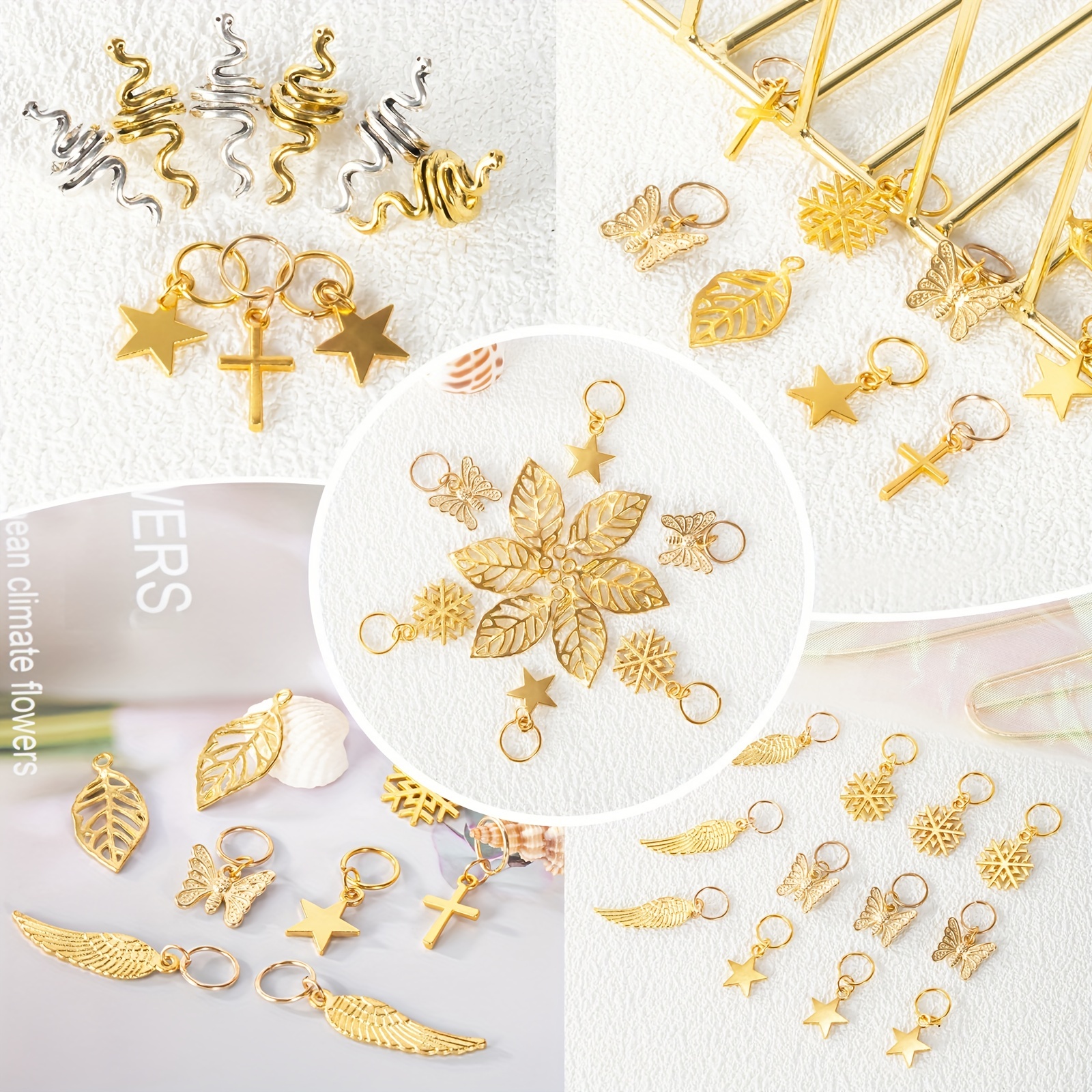 Golden Dreadlock Beads Hollow Metal Braids Ring Hair Jewelry - Temu