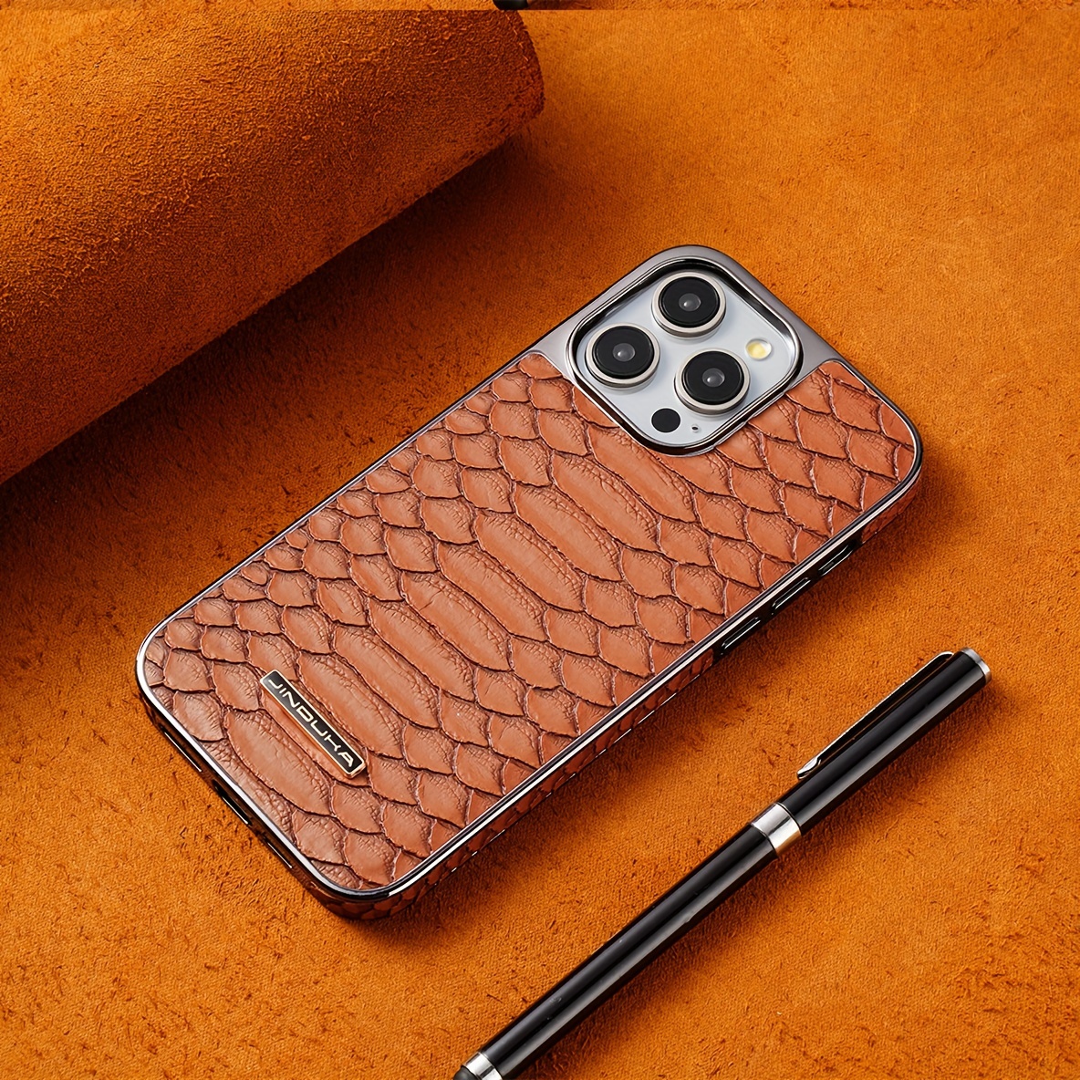 Electroplated Snake Skin Pattern Faux Leather Shockproof - Temu
