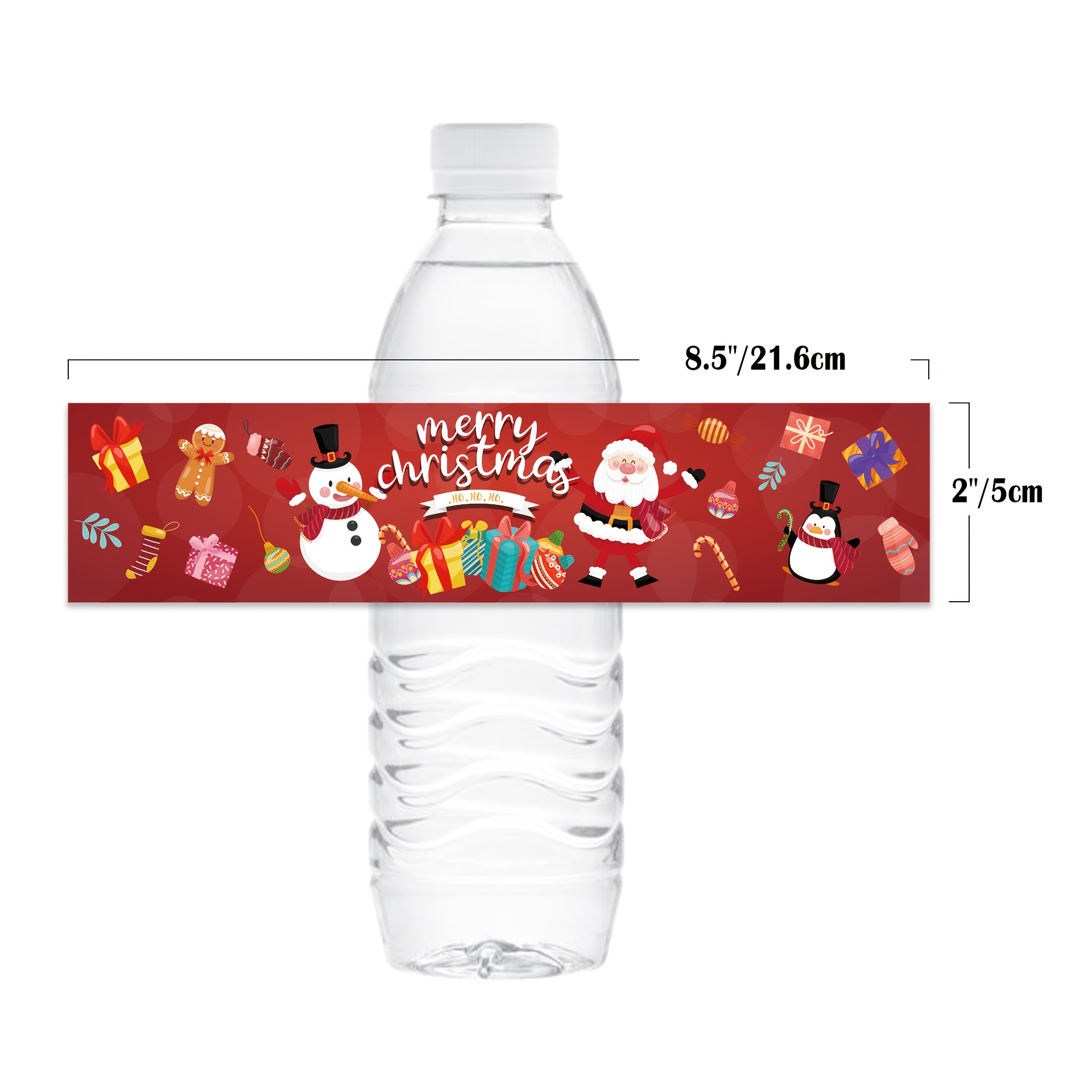 Merry Christmas Water Bottle Labels