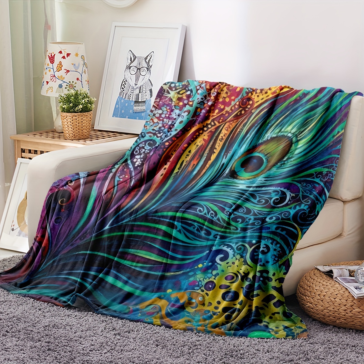 Feather best sale throw blanket