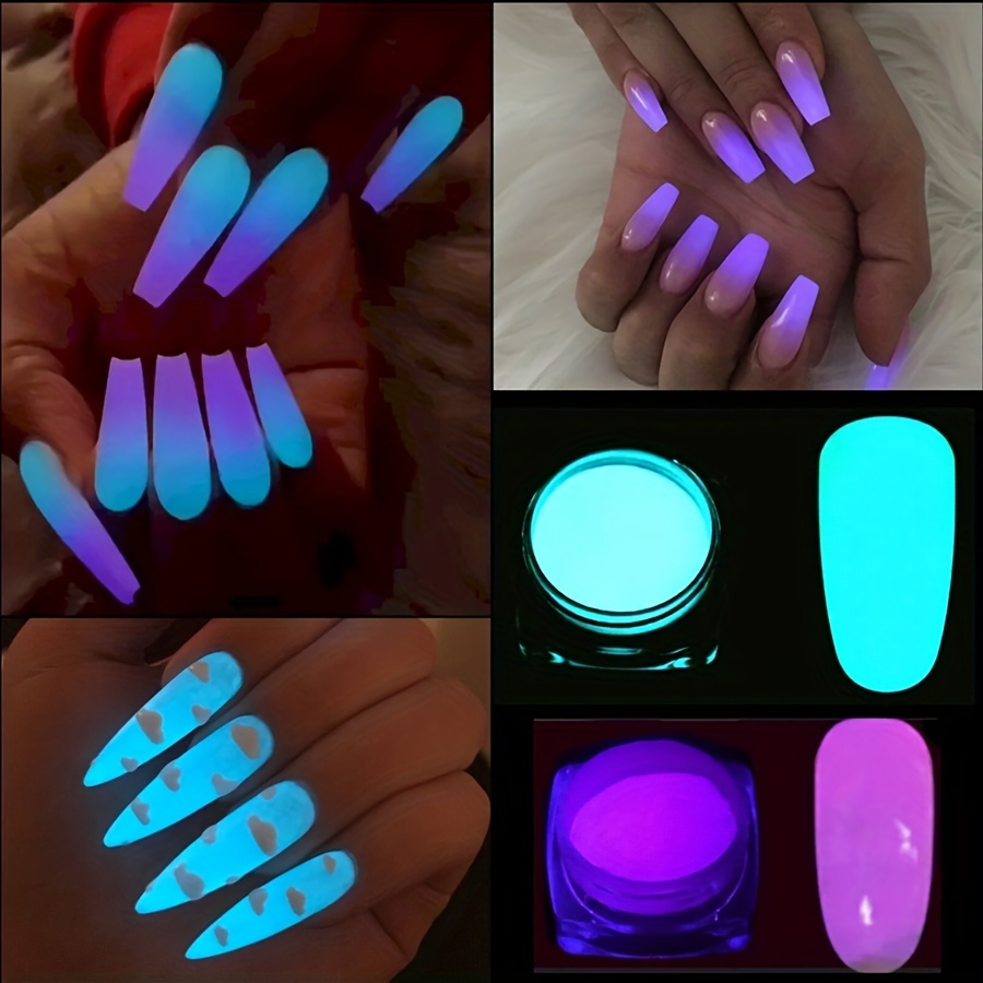 Glow In The Dark Nail Art: 10 color Neon Phosphor Glitter - Temu