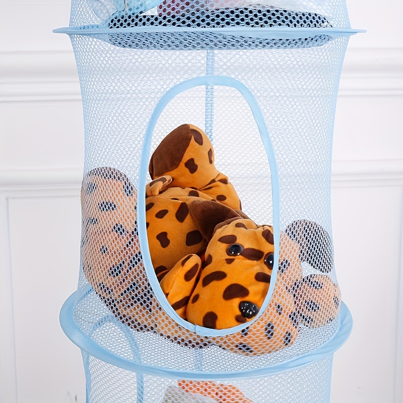 Foldable Hanging Basket, Breathable Four Grid Storage Basket