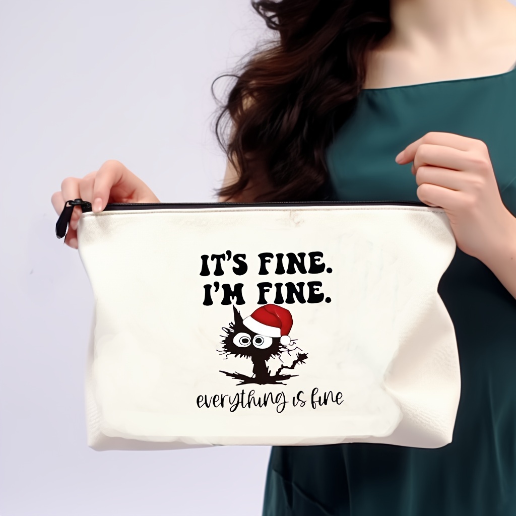 Christmas I Am Fine Tote Bag Set, Large Capacity Canvas Shoulder