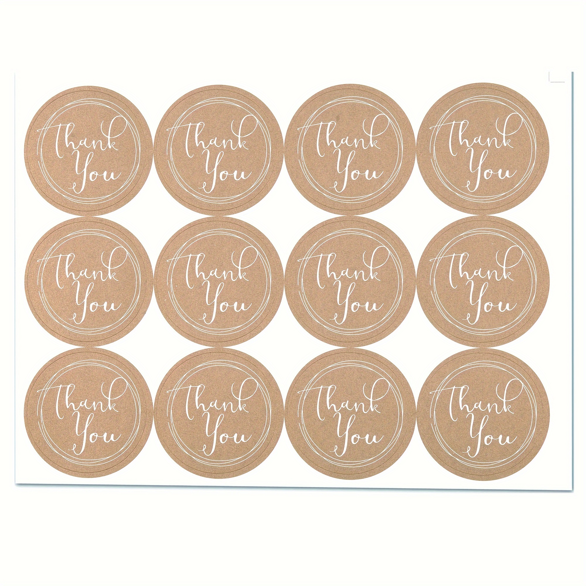 Brown Thankyou Seal Sticker Baking Gift Decoration Non-dry Adhesive Sticker