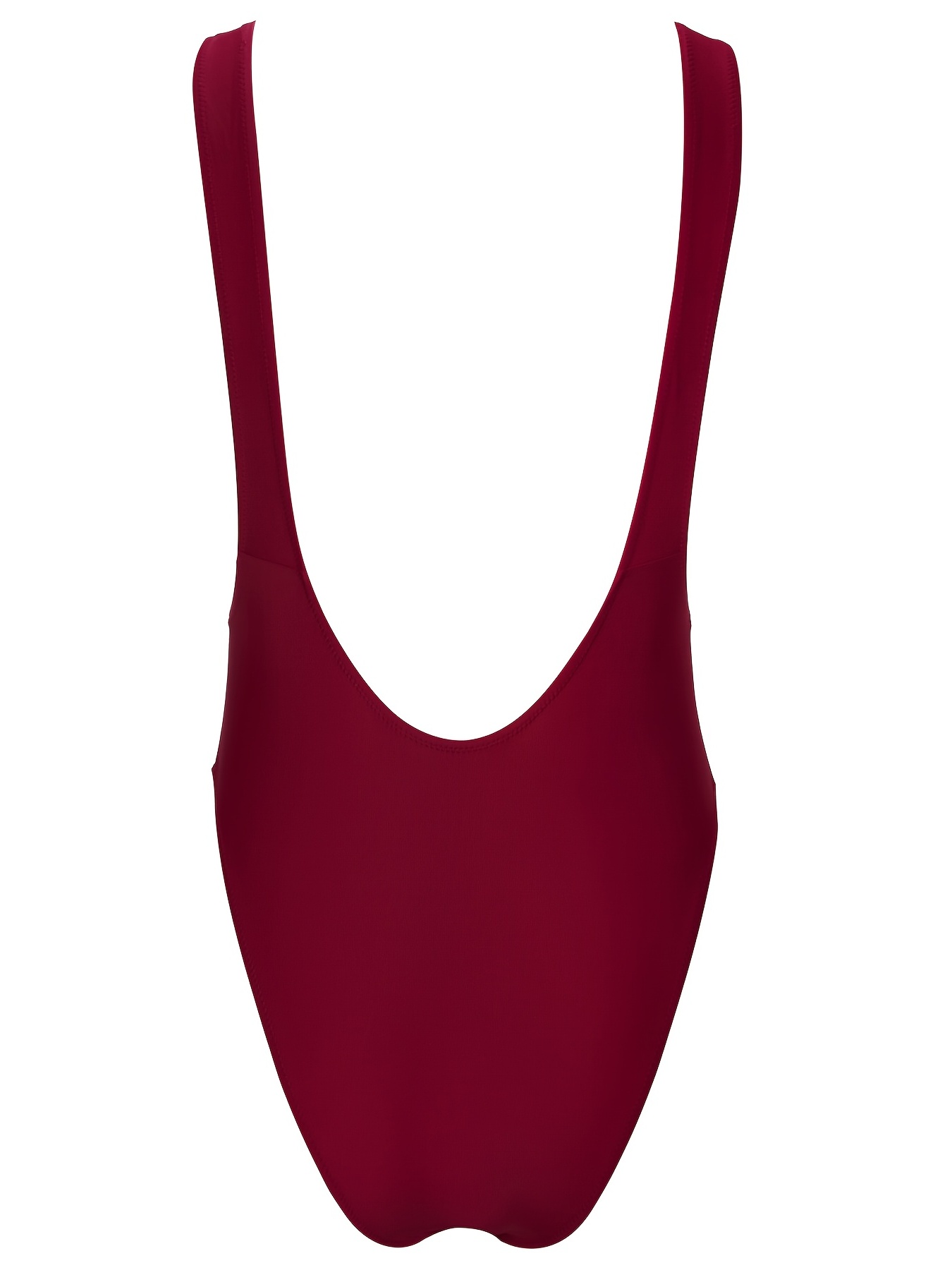 Burgundy Red Deep V One Piece