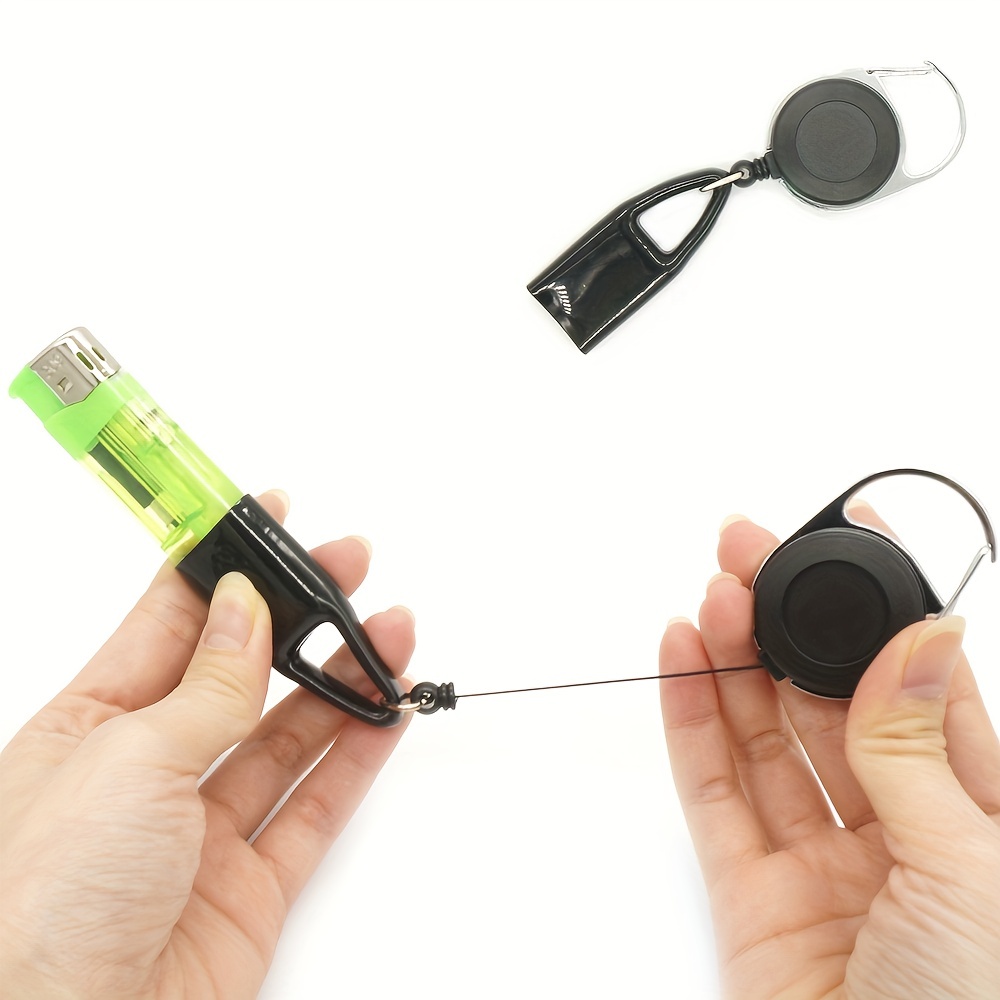 Black & Blue Stickers Silicone Lighter Cover Safe Stash Clip Keychain  Lighter Holder Secure Holder