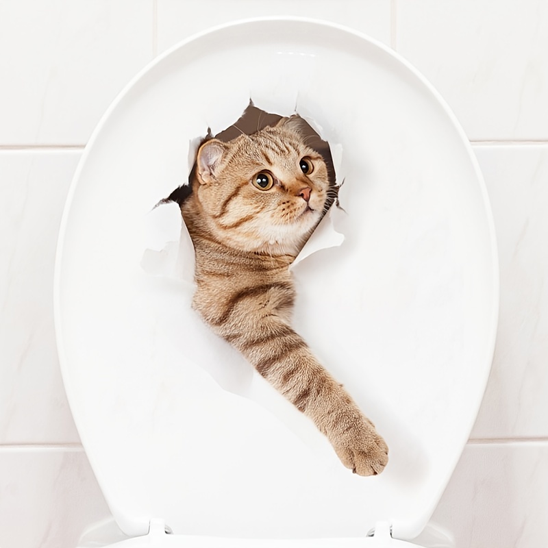 1pc Funny Cat Stickers 3d Art Home Decor Zipper Peeping Cat - Temu