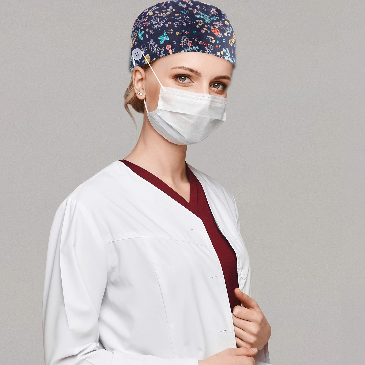 Bonnet de travail avec bouton et bandeau élastique réglable pour homme et  femme : : Mode