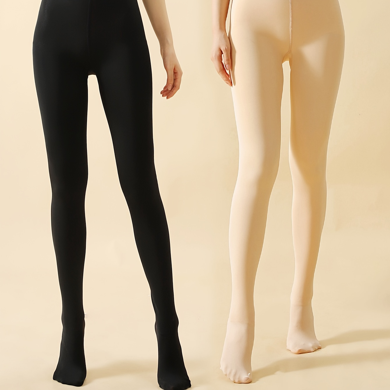Opaque Elastic Tights High Waist Slim Footed Pantyhose - Temu
