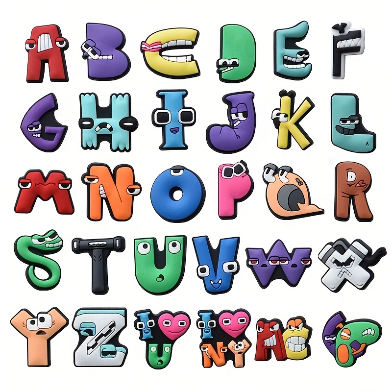 DIY Alphabet Pink Letters Croc Charms PVC Shoe Decorations