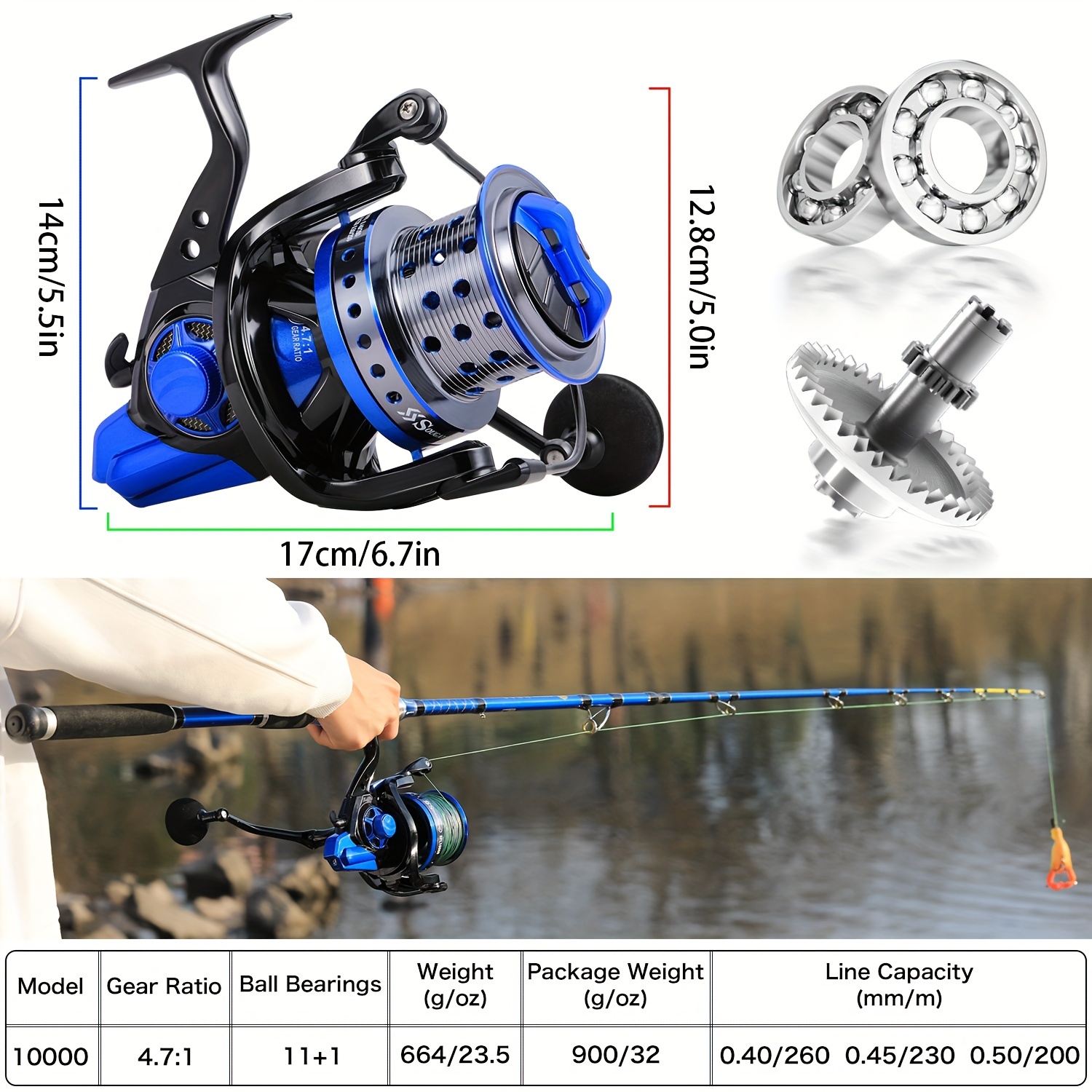 Metal Fishing Gear Accessories  Fishing Reel Surfcasting 10000