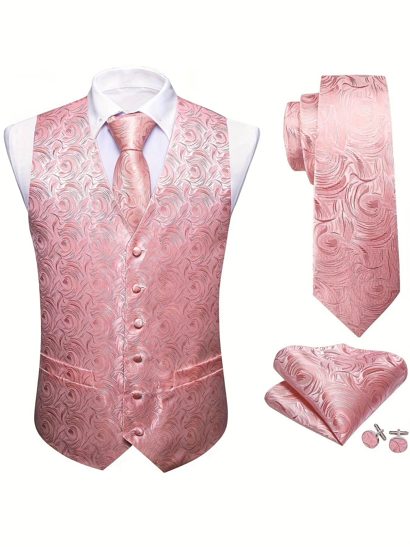 elegant paisley jacquard dress waistcoat mens retro single breasted v neck smart suit vest for dinner wedding banquet