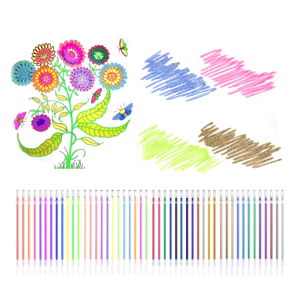 Refillable Metal Gel Pen Set for Kids School and Art Projects