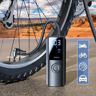 portable mini air pump hand held inflator with digital lcd led light suitable for cars bicycles motorcycles balls