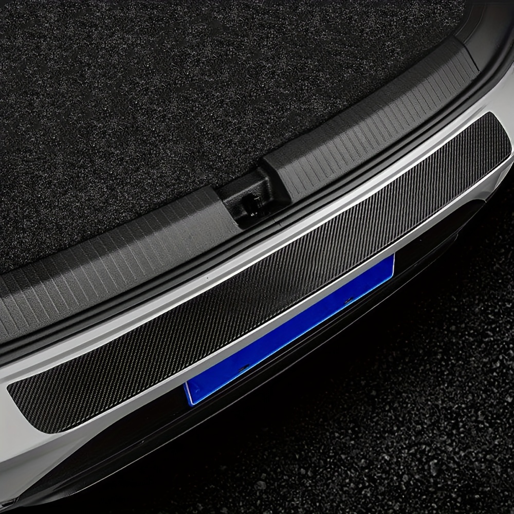 Car Door Sill Protectors Carbon Fiber Faux Leather Door Sill - Temu