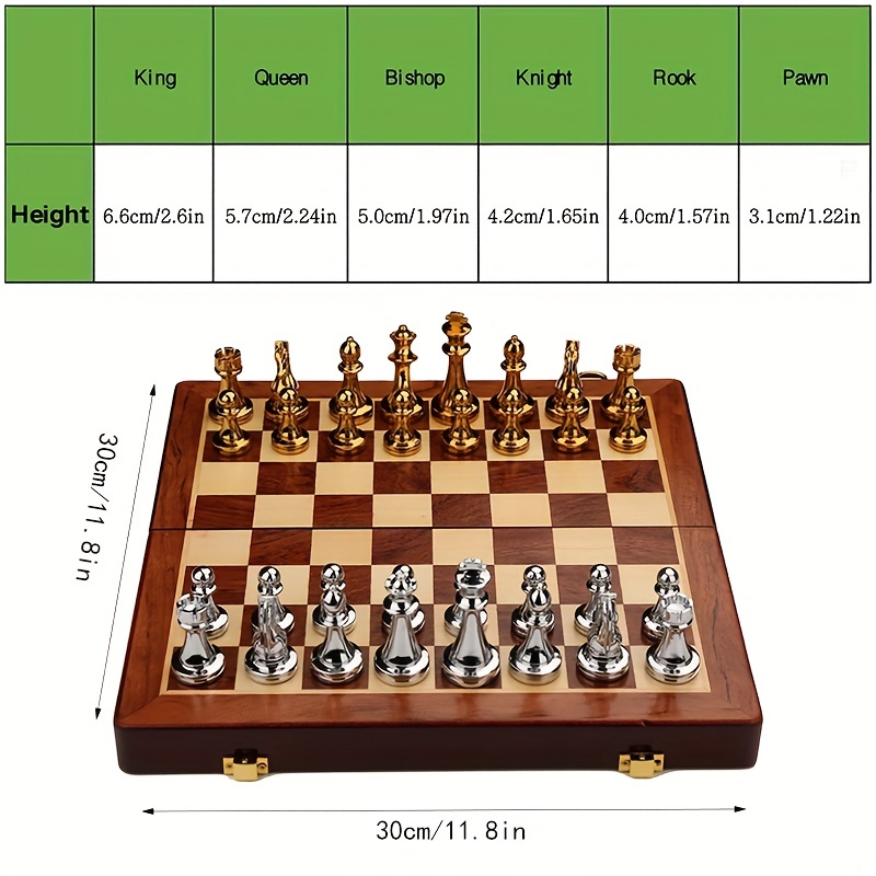 Premium Solid Wood Chess Set With Zinc Alloy Metal Weighted Pieces