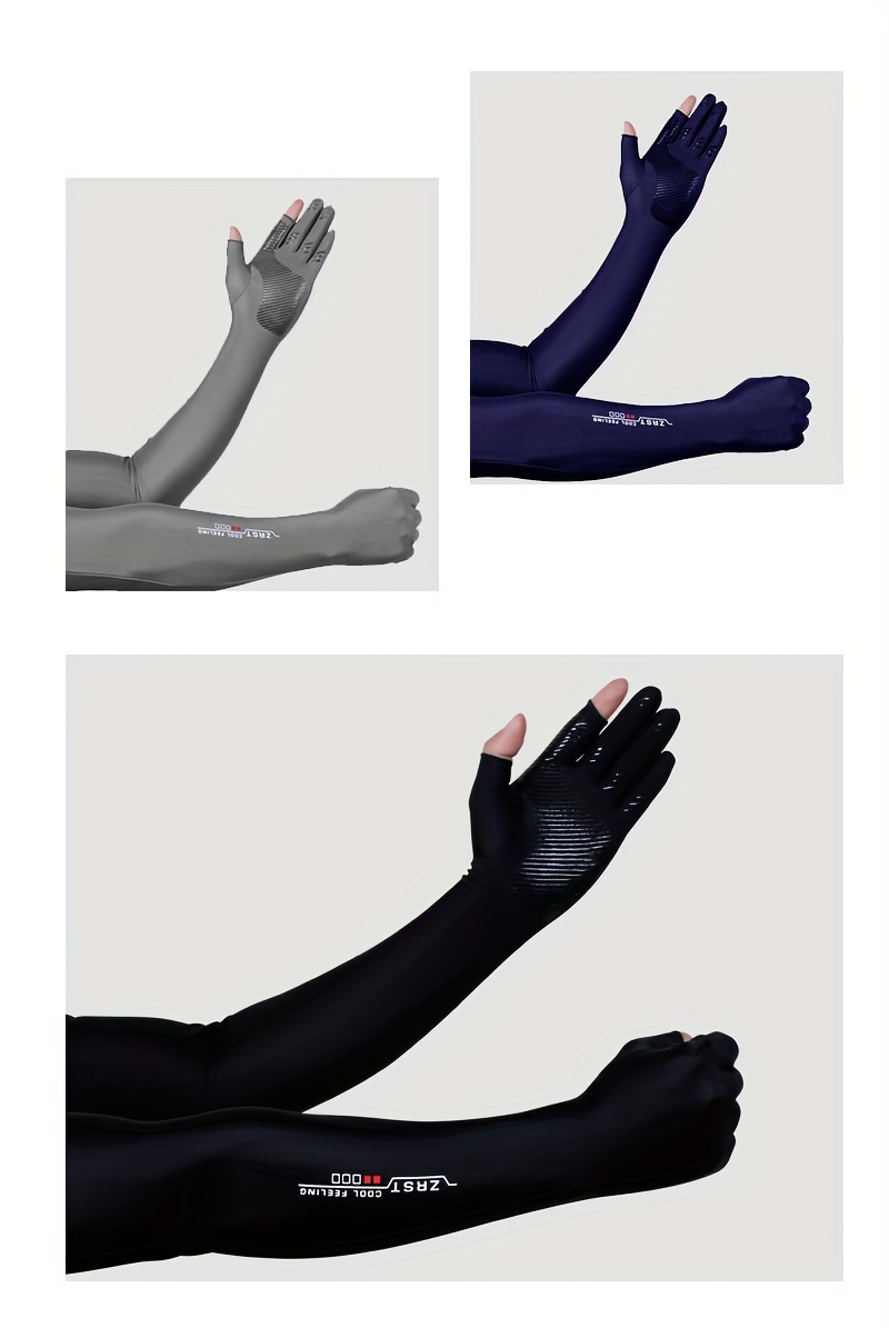 Plus Size Sleeve Finger Integrated Sun Protection Gloves - Temu