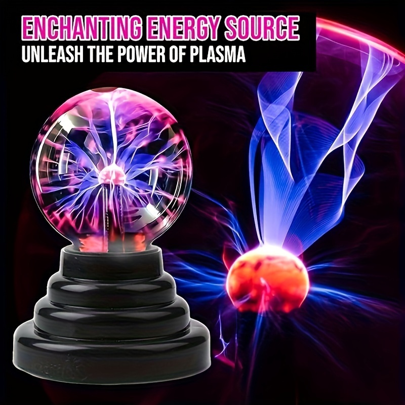 Plasma Ball Light Lampe de boule de plasma magique Lampe de boule de plasma  pour décorations de chambre à coucher et cadeaux Éclairage spécial Lampes  d'ambiance (20x28cm) 