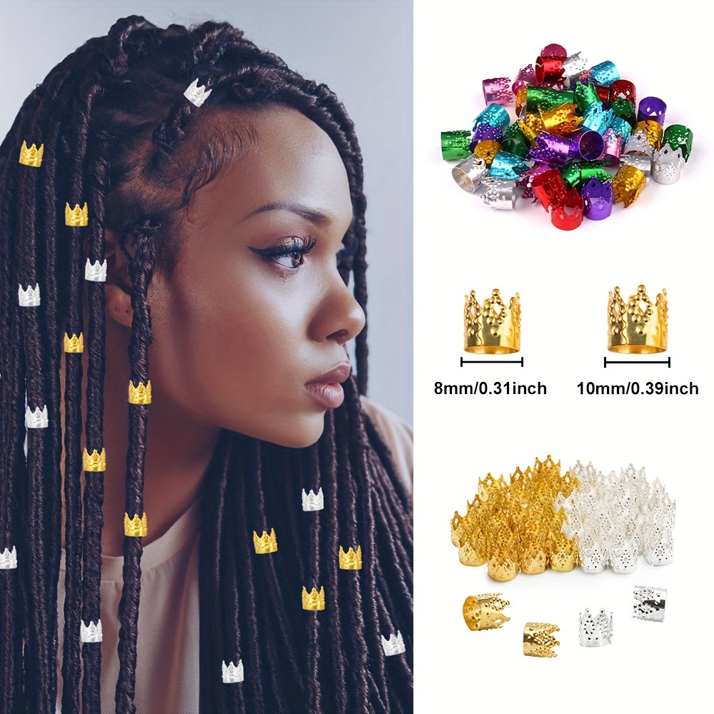 Crown Shaped Dreadlocks Beads Hair Rings Clips Women Hair - Temu Israel
