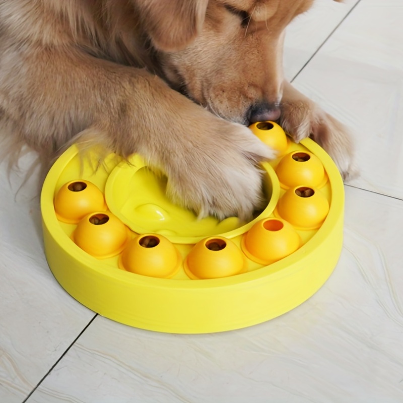 Dog Puzzle Food Dispenser Toy, Plastic Dog Turnable Toy Slow Feeder Basin  For Training Feeding Interactive Dog Toys - Temu