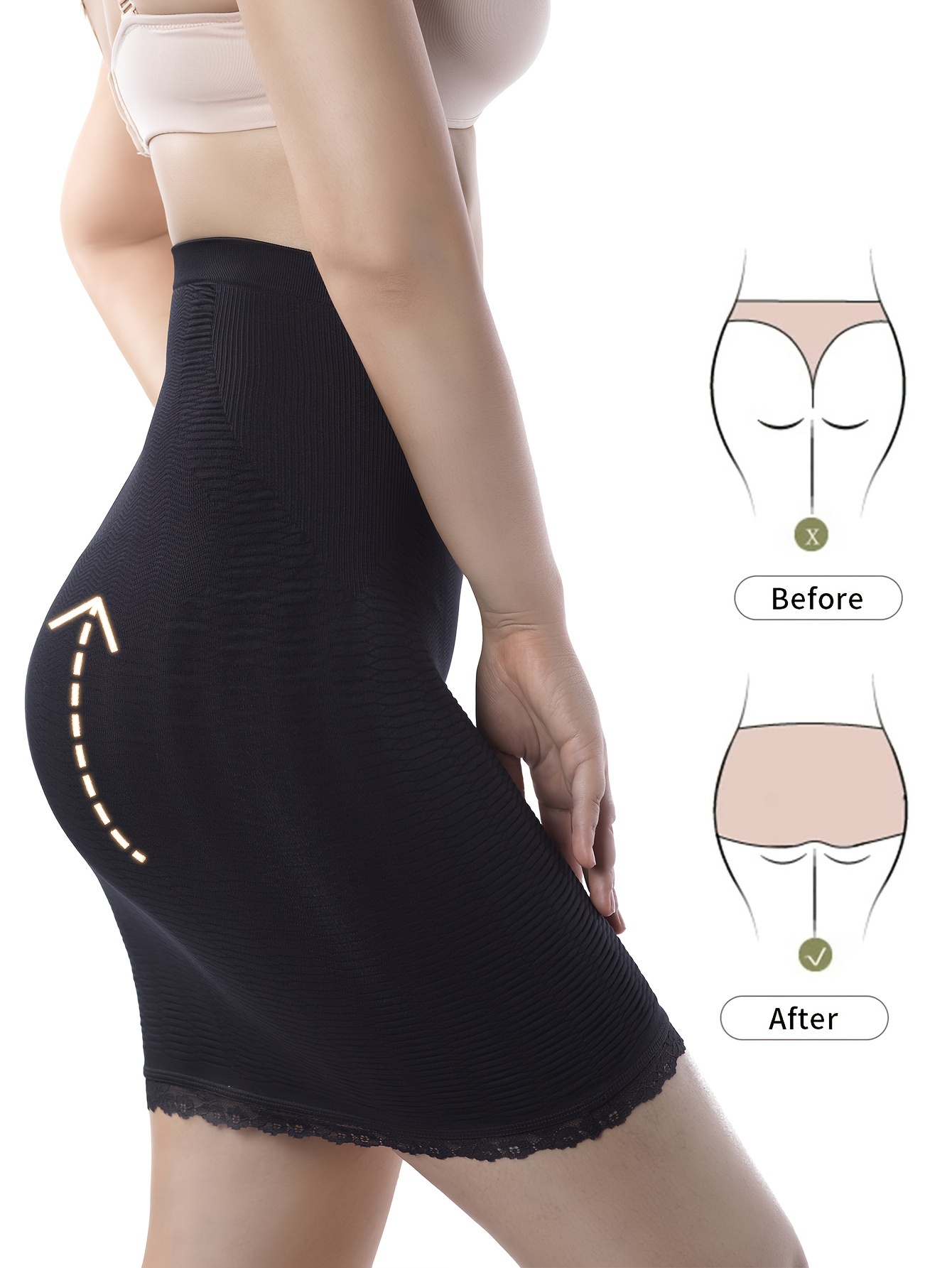 Lace Trim Solid Skirt, Simple Stretch Half Slips Petticoat, Women's  Underwear & Shapewear