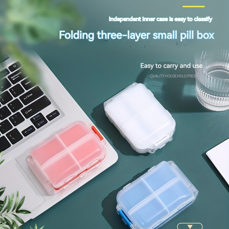 1pc Portable Moisture-proof 8-compartment Pill Box, Weekly