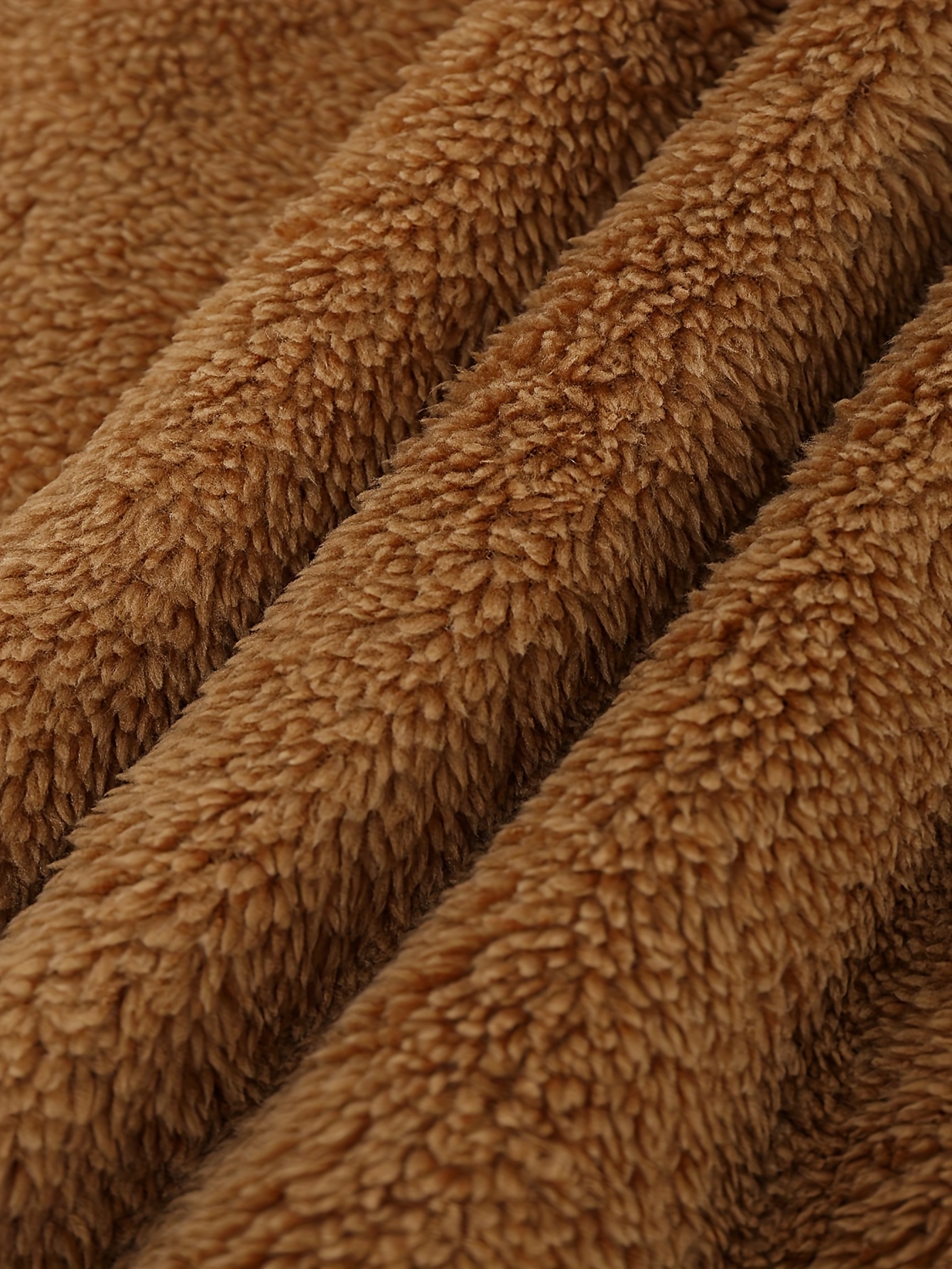 Solid Golden Brown Sherpa Fleece Fabric
