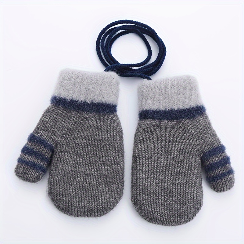 Enfants Mitaine d'hiver Chauds, Bebe Gants Rayures Tricotés