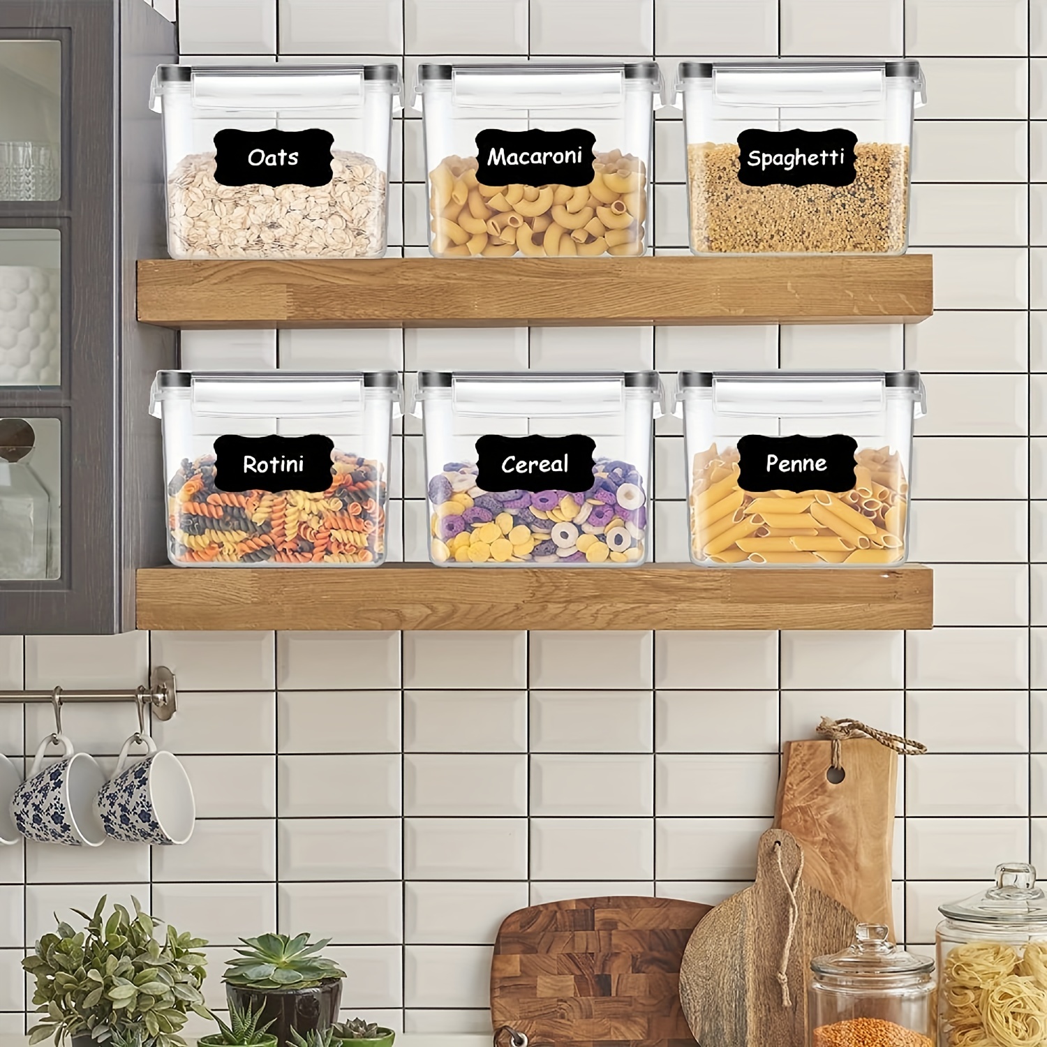 12 Pack Airtight Food Storage Container Set - Kitchen & Pantry Organization  Containers - BPA Free Clear Plastic Kitchen and Pantry Organization  Containers 