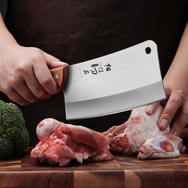 Sharp Stainless Steel Chinese Slicing Knife For Meat And Kitchen Use - Temu