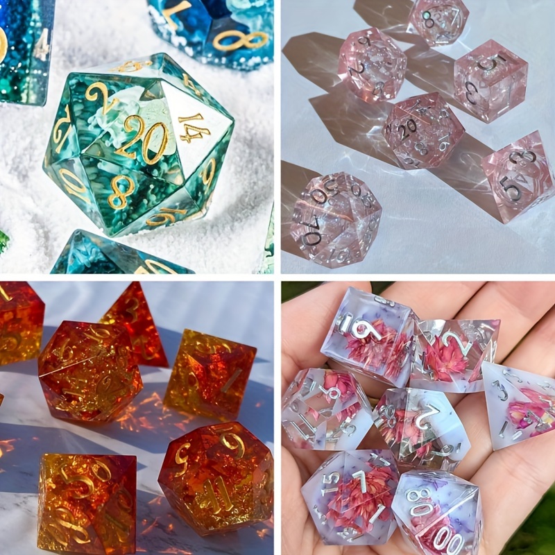 Resin Dice Mold Dnd Dice Silicone Molds Resin 7 Cavities - Temu