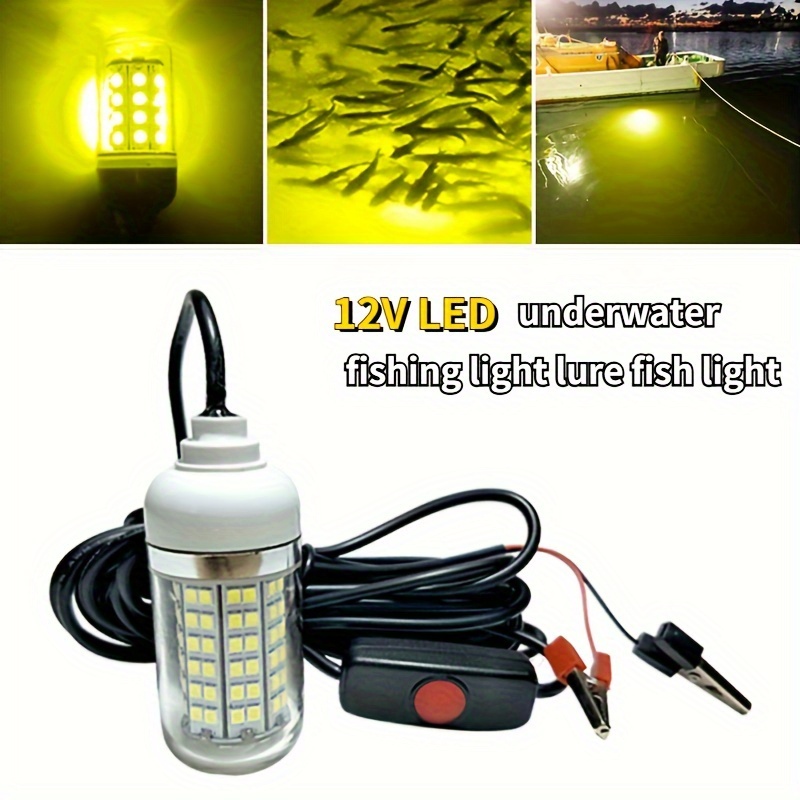 108 LED Fishing Light Underwater Submersible Night Boat Attract Fish Lamp  12V