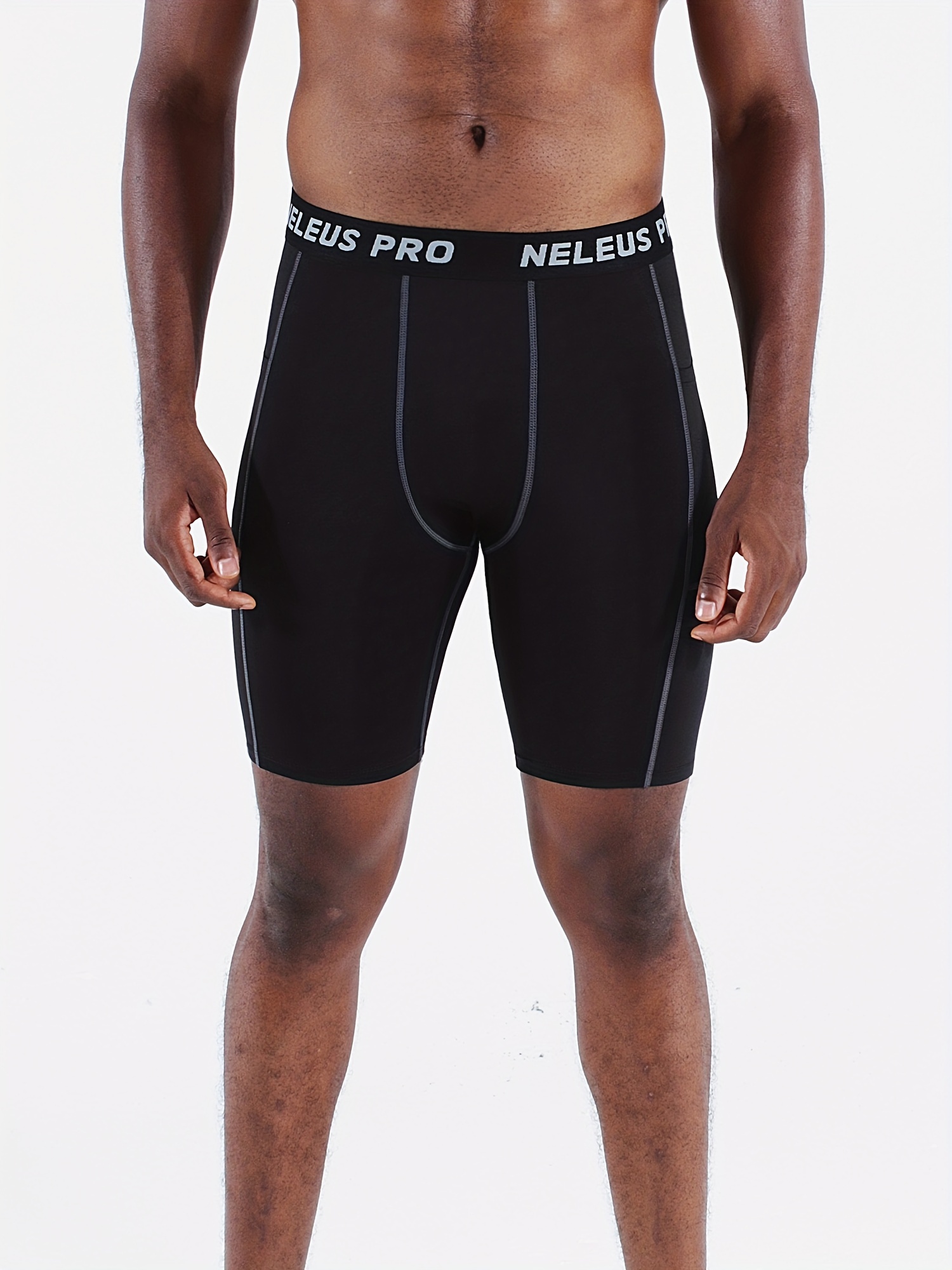 Short Compression Solide Homme Poche Couche Base Athlétique - Temu