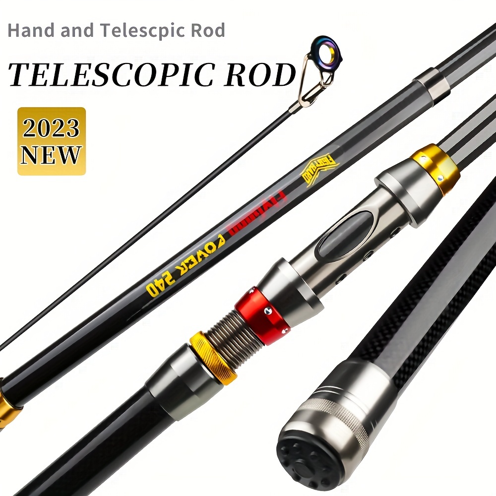 1pc Telescopic Fishing Rod Ultralight Spinning Fishing Rod Carbon Fiber  Fishing Pole 82.68inch/6.9ft, 94.49inch/7.8ft Fishing Tackle