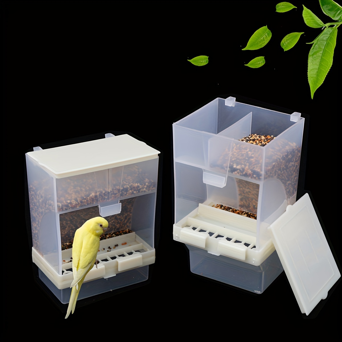 Mangeoire automatique pour oiseaux résistante aux éclaboussures -  Accessoires pour cage à oiseaux - Conteneur de nourriture pour