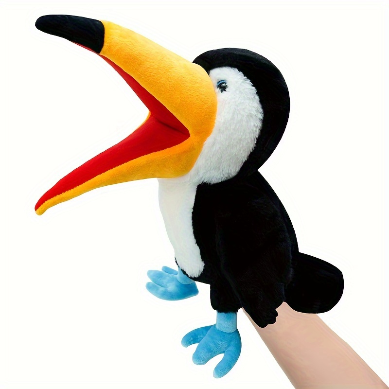 Cute Bird Hand Puppet Plush Toy Colorful Parrot Doll Temu
