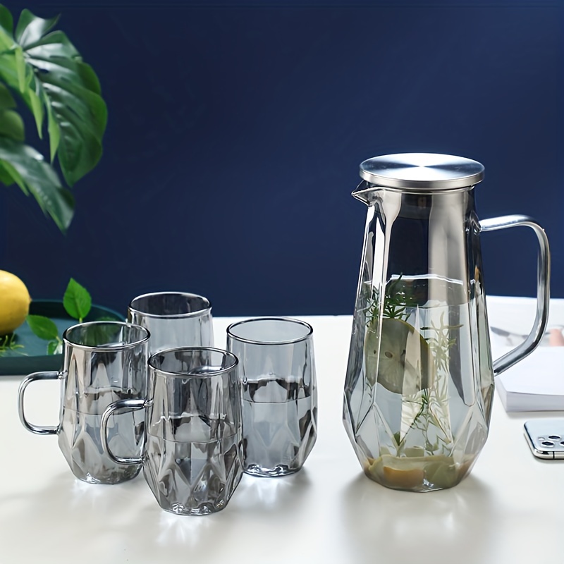 Glacier Glass Pitcher With Lid, Heat Resistant Heavy Duty Water