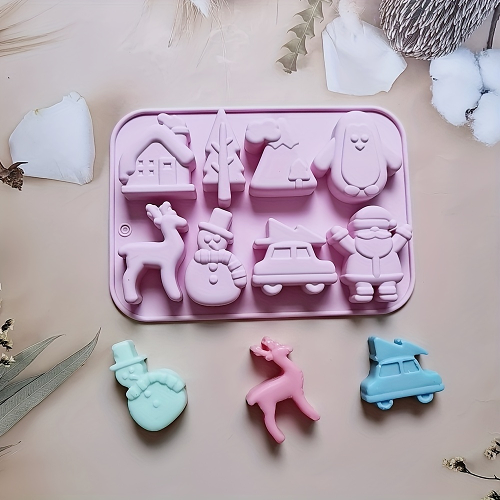 1PC Christmas Tree Silicone Molds,6 Cavity Candy Baking Trays for