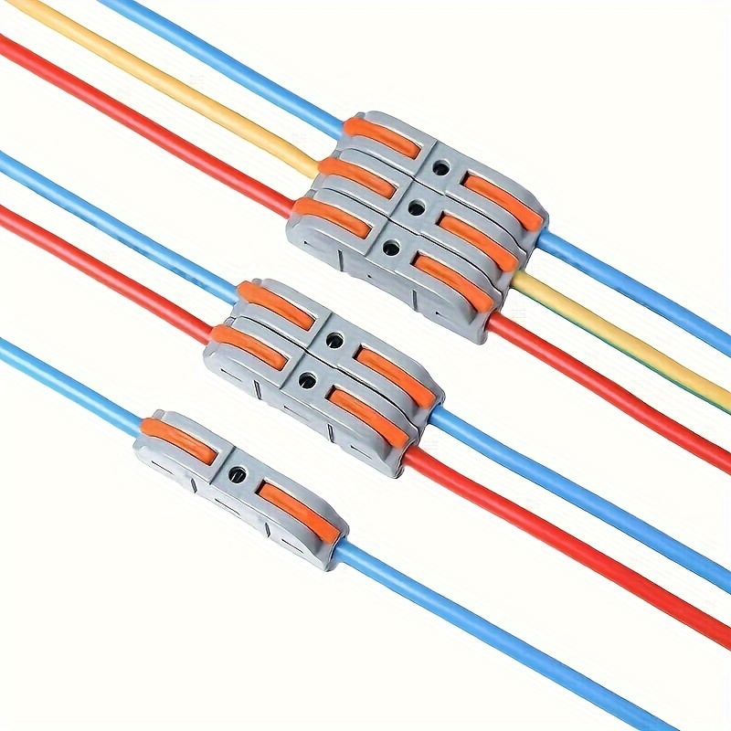Lot de 20 connecteurs enfichables à double fil avec boucle de verrouillage,  connecteur à double fil, connecteur à fil rapide basse tension, connecteurs  universels compacts de type fil (20 pièces) : 
