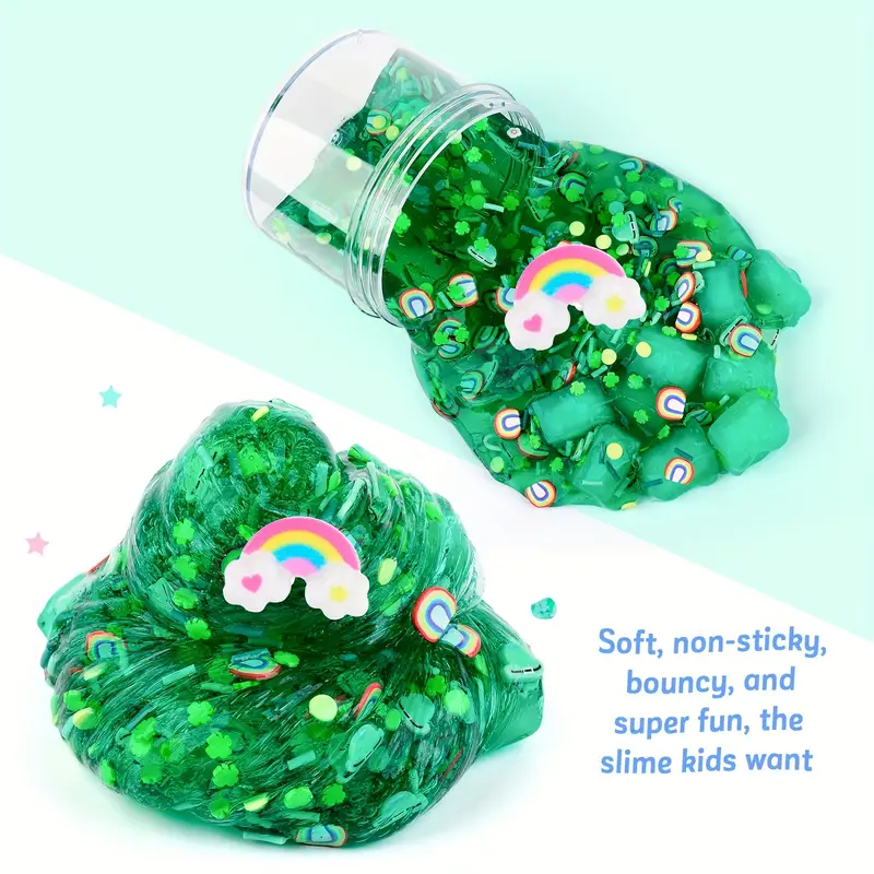 3 Piezas Jelly Cube Crystal Slime, Verde Amarillo Blanco Crujiente Boba  Slime Party Favor Para Niñas