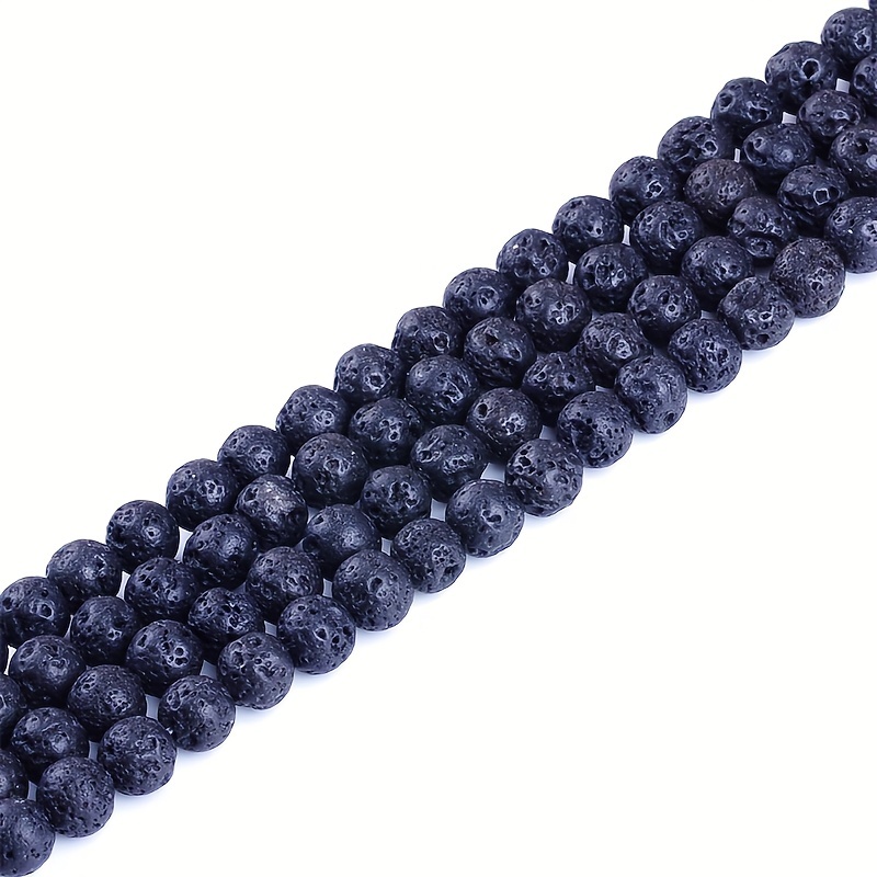 Natural Black Stone Beads Round Loose Beads For Jewelry Making DIY  Bracelets Accessories 4-12MM