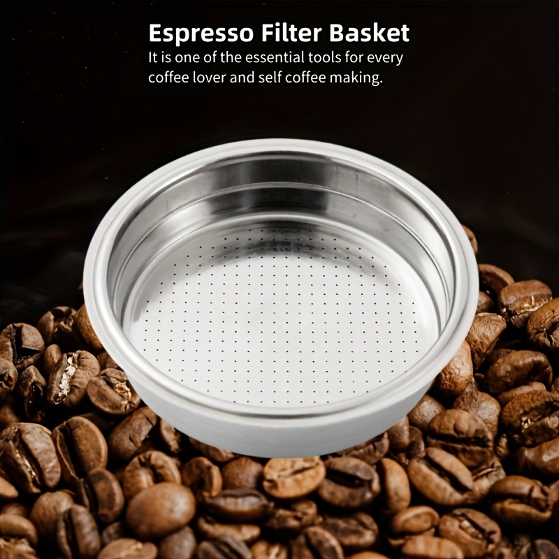 Filtro de café de acero inoxidable, filtro de cesta de filtro no  presurizado de 2.008 in, filtro de máquina de café reutilizable de una sola  capa