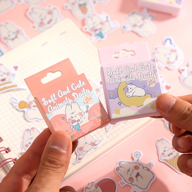 Boxed Stickers Soft Cute Cute Daily Cute Cartoon Rabbit Cat - Temu  Philippines