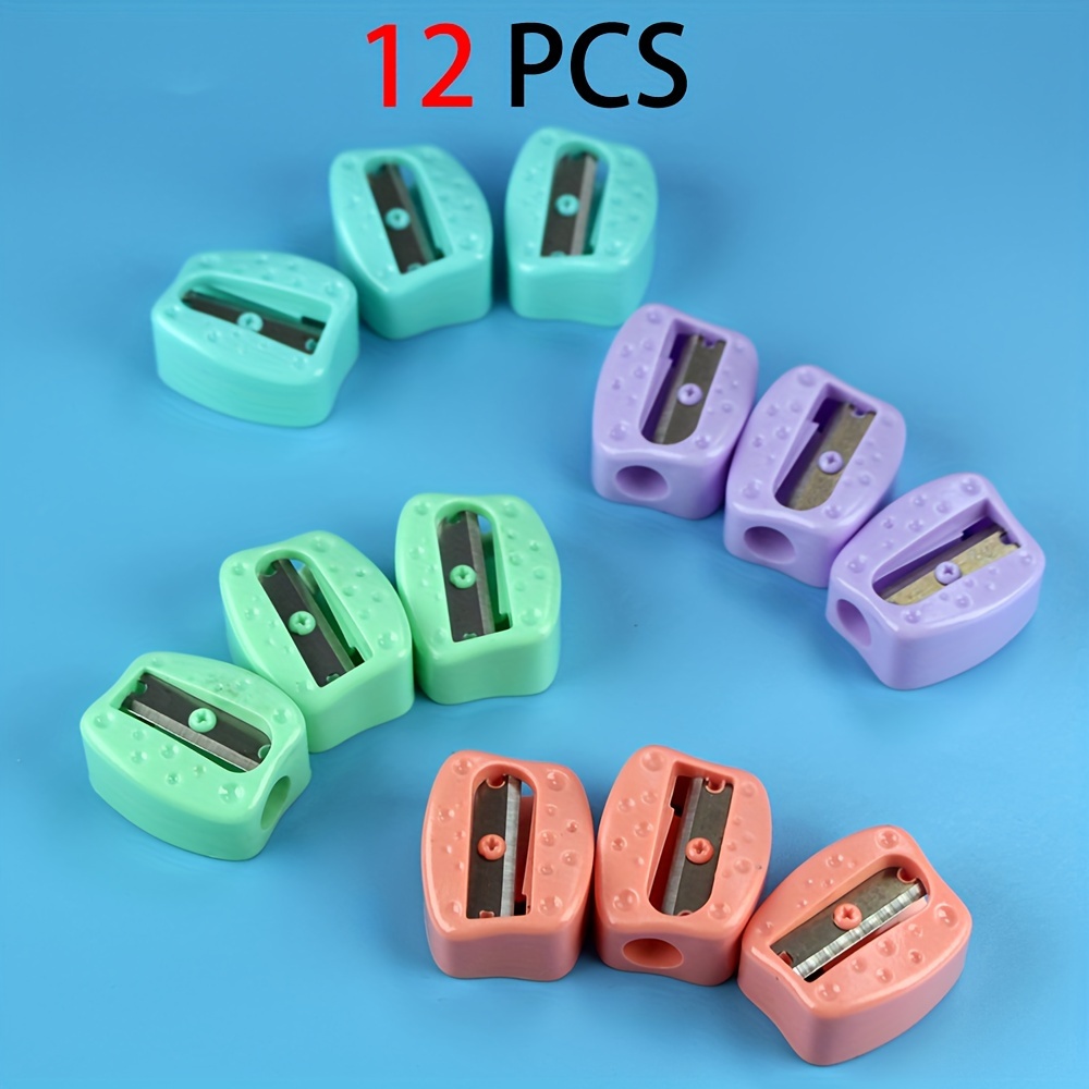 2/4/12pcs Macaron Color Handheld Office Supplies Stationery Art Utensils Portable Compact Pencil Sharpener Sharpening Knife 1804