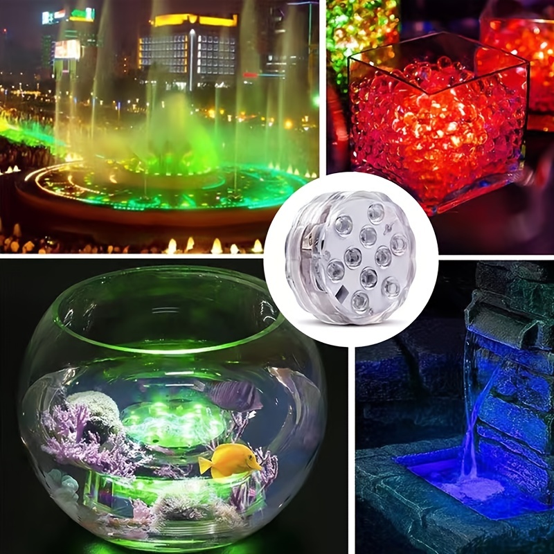 1pc Pool Lights Waterproof RGB Submersible LED Lights Battery Operated Underwater Spot Lights With Remote Outdoor Vase Bowl Pond Garden Party Decoration