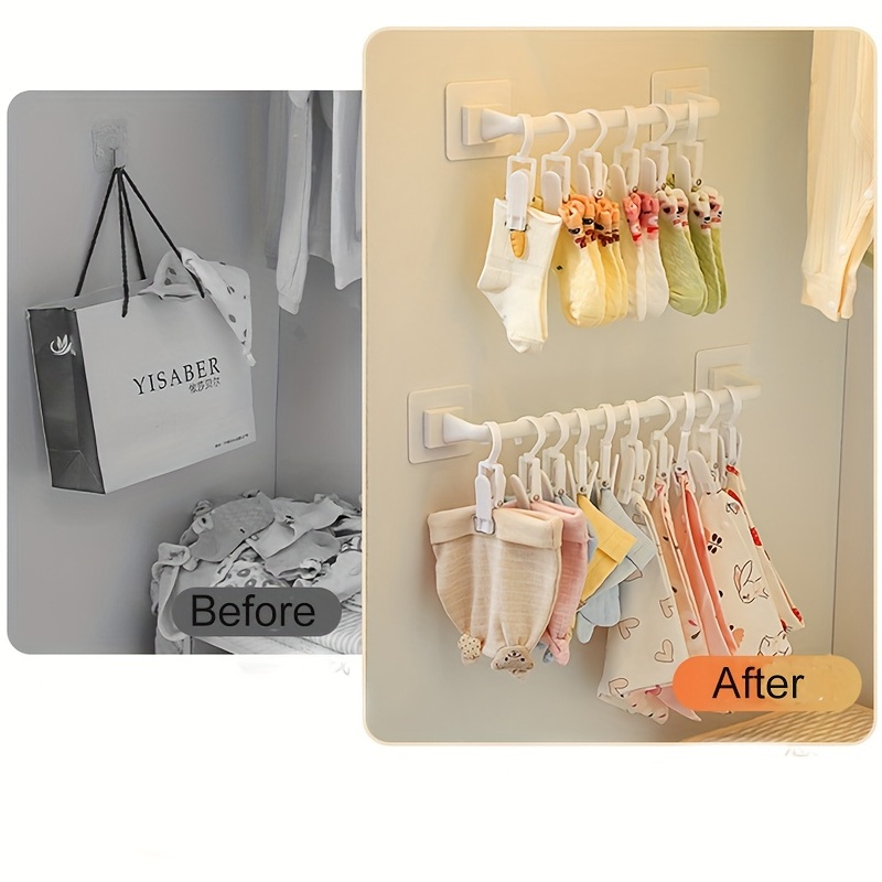 Punchfree Baby Clothes Hanging Storage Rods With - Temu