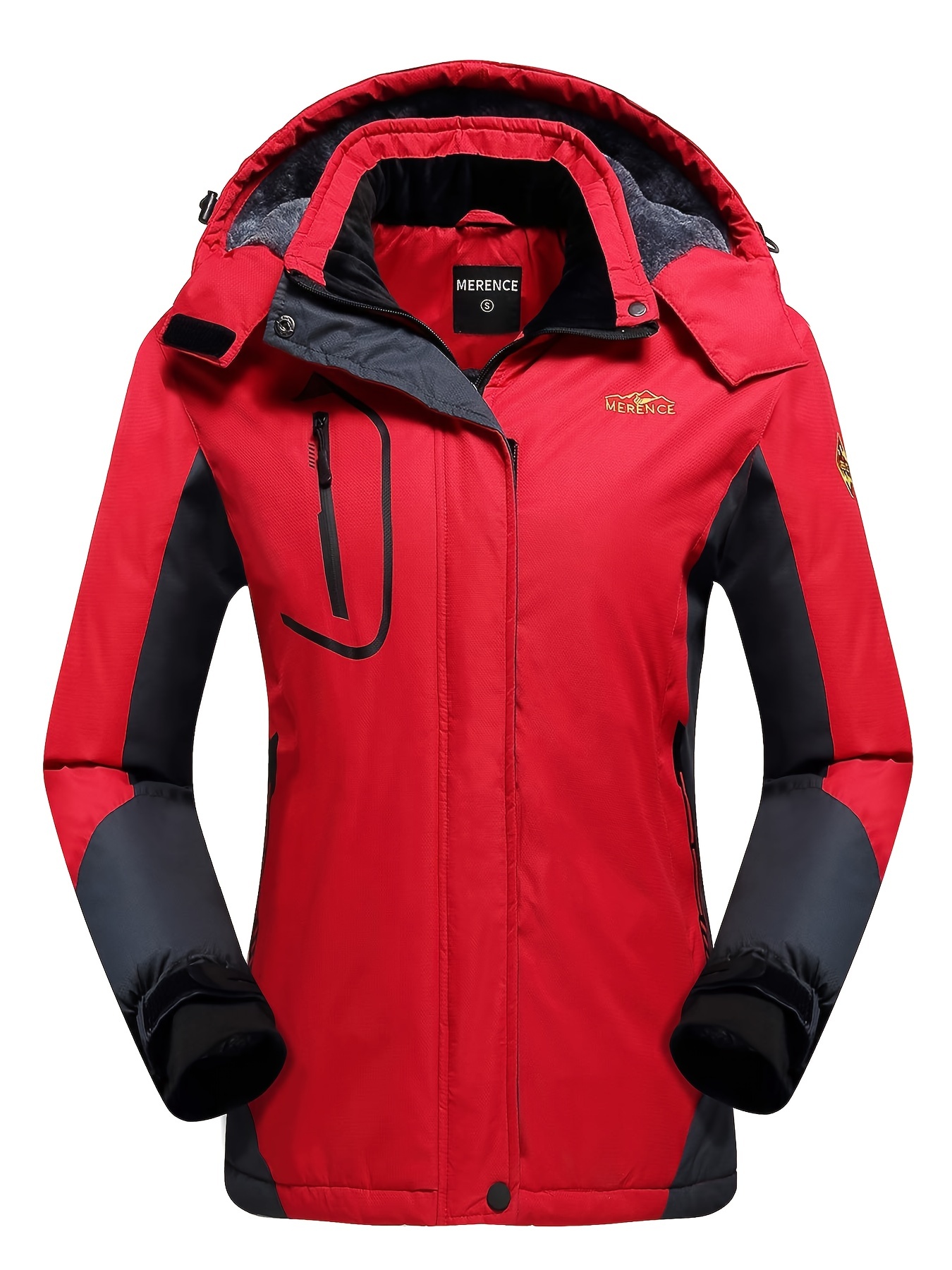 OTU - Chaqueta de esquí impermeable para mujer, cortavientos, abrigo de  nieve con capucha para invierno